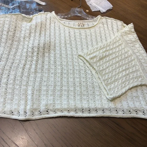 POL Cream Open-Stitch Scoop Neck Sweater - Picture 5 of 7